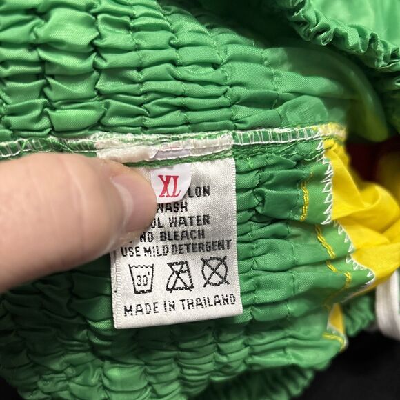 Vintage Ringside Satin Green Yellow Red Muay Thai Boxing Shorts Size XL - Picture 6 of 8